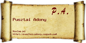 Pusztai Adony névjegykártya
